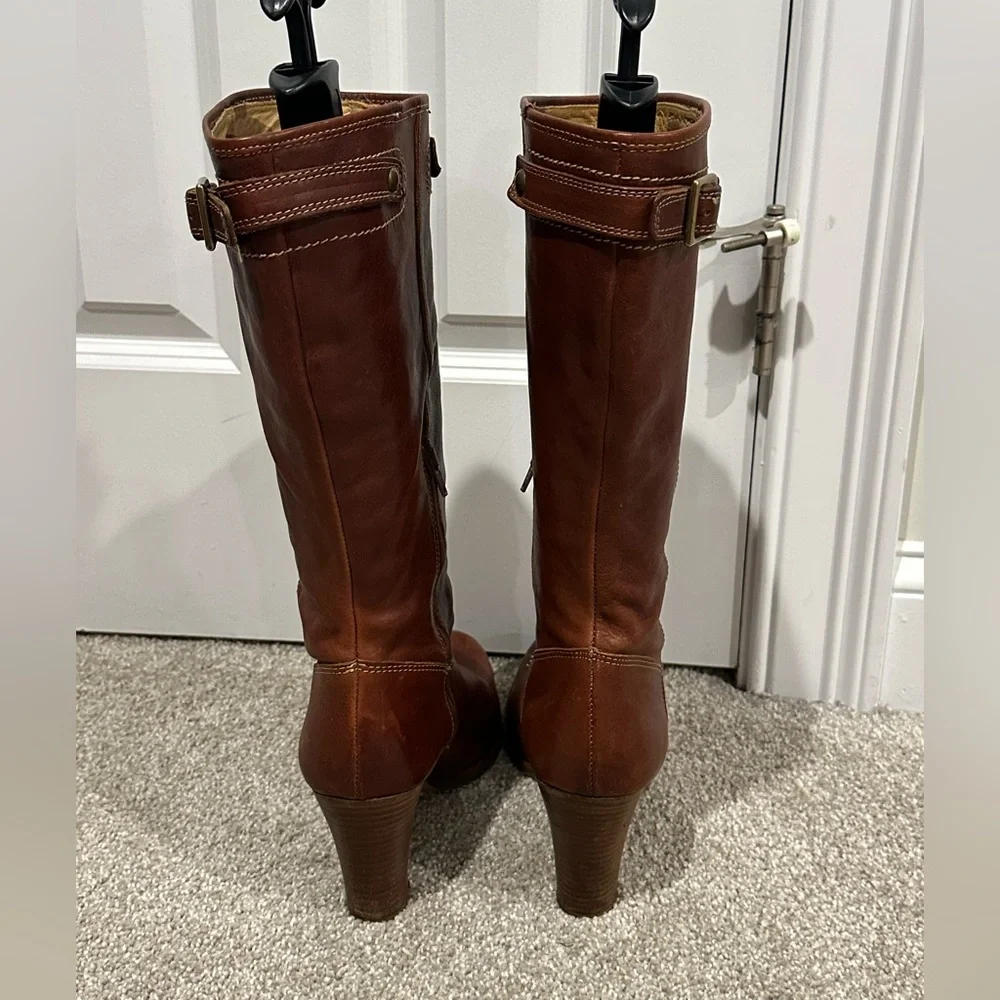 COACH Maxene Calf Q262 Boots - Whiskey 10 - Picture 4 of 9